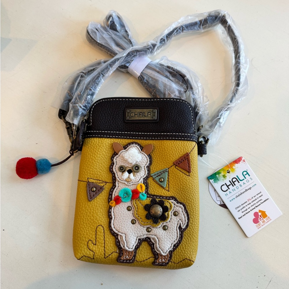 Yellow Llama Crossbody Bag